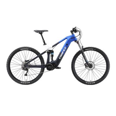 China 2023 carbon fiber frame OEM full suspension mountain travel mtb vintage wit 2023 mid motor carbon fiber ebike for sale