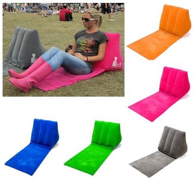 China PVC Assembled PVC Assembled Amazon Shape 2021 Popular Portable Folding Triangle Wedge Cushion Backrest Inflatable Assembled Beach Chair Pillow for sale