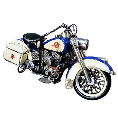 China Antique Imitation Hot Sale Motorcycle Model Retro Two-wheeled Metal Crafts Ornaments Props Decoration for sale