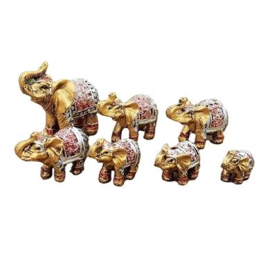 China Thailand Good Quality Elephant Gold Resin Decorative Crafts Art Set for sale