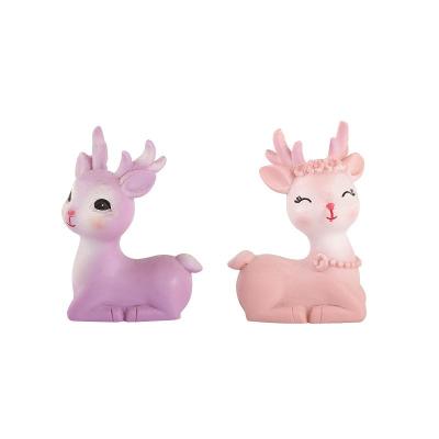 China China Hot Selling Car Decoration Cartoon Deer Decoration Casts Resin Crafts Animal for sale