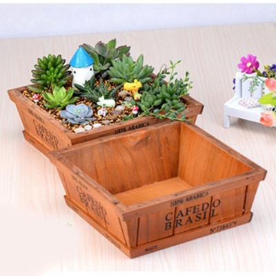 China Best Viable Selling Wooden Old Flowerpot Wooden Storage Box Handmade Sundries Storage Box for sale