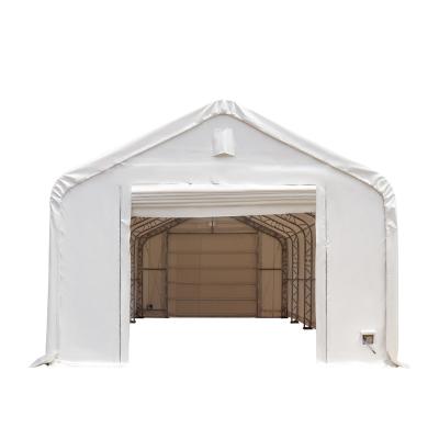 China Peak Top TMG industrial outdoor PVC metal frame storage tents workshop equipment car garage dome shelter for sale