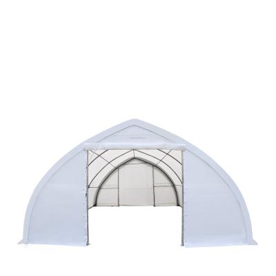 China Durable 30' x 40' Peak Ceiling Storage Shelter with 12' Drive Through Doors on Both Ends for sale