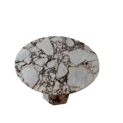 China Modern Natural Luxury Marble Calacatta Viola From Italy, Home Decor, Round Rotating Dining Table for sale