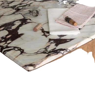 China Modern Natural Marble Bar Tables Calacatta-Purple Countertops, Round Slate Top Dining Table, Dining Table Set for sale