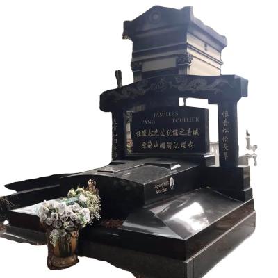 China Absolute Black Traditional Natural Black Granite The New Zimbabwe G654 Tombstone Headstones And Monuments for sale