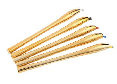 China Goldene Luxuswegwerfaugenbrauen-manueller Tätowierungs-Stift für dauerhaftes Make-up zu verkaufen