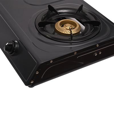 China New Hotel Model High Quality Black Coating 90mm Cast Iron Burner Stainless Steel Table Top Gas Stove for sale