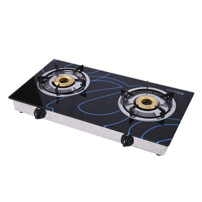 China Hotel Home Kitchen Good Selling Stainless Steel Base Shell Gas Stove 2 Burner Table Gas Stove for sale