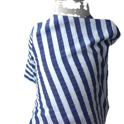 China Viable Hot Sale Breathable Wholesale Color Optional Poplin Stripe Poplin TC Yarn Dyed Fabric For Shirt for sale