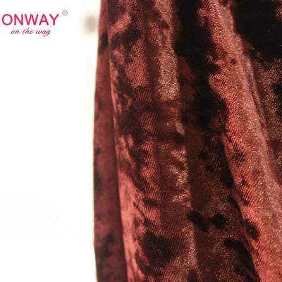 China Good quality durable shiny bronzed stylish lurex stretch crushed velvet fabric for sale