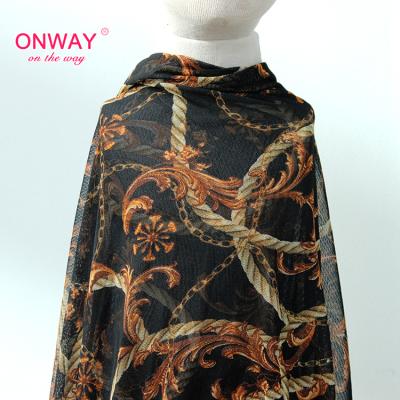 China Viable China Manufacturer Customized European Sexy Power Printed P/SP 97/3 Stretch Mesh Fabric for sale