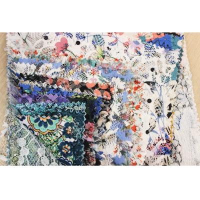 China 2022 Newest Design High Quality 100% Polyester Lace Print Eyelet Breathable Microfiber Birdeye Mesh Fabric For Garment for sale