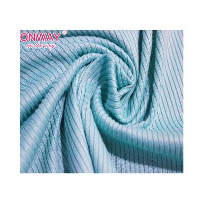 China 2022 Viable New Design Hot Selling Fabric 4*2 Rib Brushed Plain Fabric Polyester And Spandex Fabric For Sport-use for sale