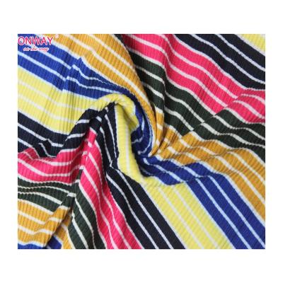 China 2022 Viable New Design Hot Selling Fabric 2*2 Rib Brushed Print Fabric Polyester And Spandex Fabric For Sport-use for sale