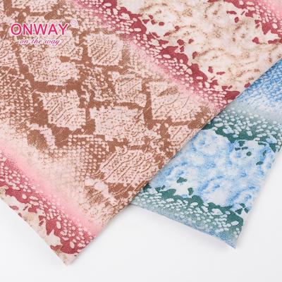 China MOU Chinese elegant animal camouflage plant HANDFEEL digital printing chiffon crepe fabric for dress for sale