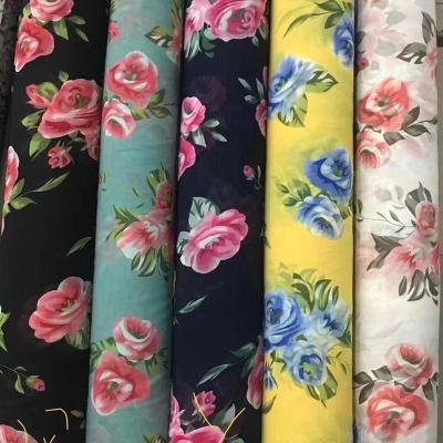 China Chinese High Quality MOUS Digital Breathable Floral Print Factory HANDFEEL Chiffon Fabric For Woman Dress Soft Georgette Fabric Soft Print for sale