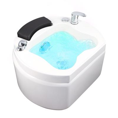 China Modern hot sale YOYO Pedicure Foot Wash Basin with bubbling and lighting mobile pedicure basin for pedicure chair for sale