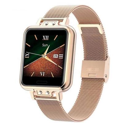 China Hot Selling Square Touch Screen ZL13 Lady Smart Watch With Stainless Steel Heart Rate Tracker Smart Sport Watch IP67 Waterproof for sale