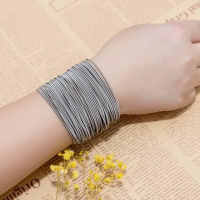 China Gray Color 316 Stainless Steel Surfer Seaside CLASSIC Leisure Bracelet Spring Bangles For Men And Women for sale