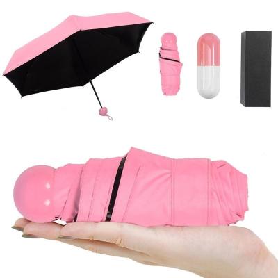 China Compact Umbrella With Custom Printing Item New Small 5 Mini Like Capsule Umbrella Promotion Times for sale