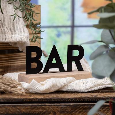 China Eclectic BAR lettering made of wood and metal for sale