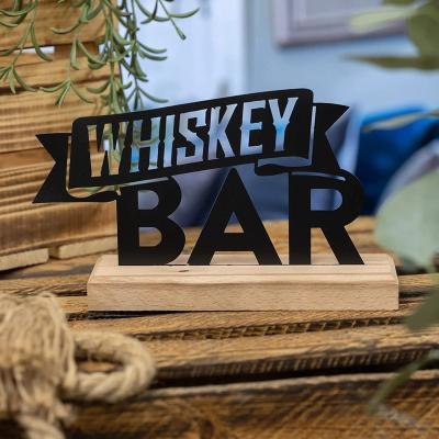 China Eclectic Whiskey Bar Lettering Made of Wood and Metal for sale