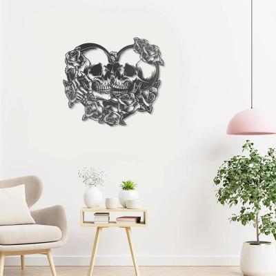 China Eclectic Couple Sugar  Metal Wall Art with Led Lights for sale