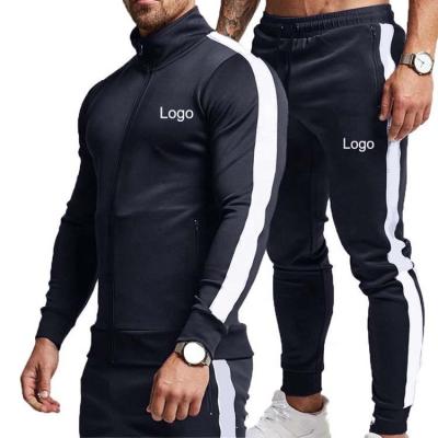 China M2121 Wholesale Custom Men's Embroidery Logo Two Piece Tracksuit Antibacterial COLORING BLOCK 100% Polyester Jogging Suit for sale