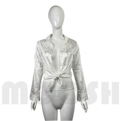 China 2020 New Designs Breathable Women Fall Satin Turndown Shirt Collar Long Sleeve Sexy Elegant Silk Blouses for sale