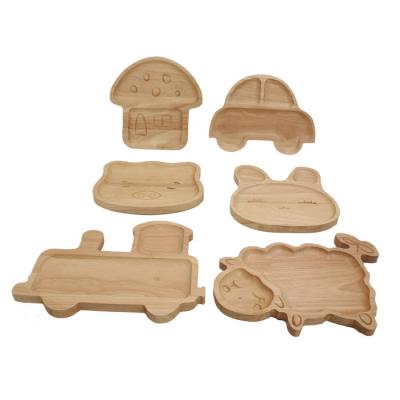 China New Cartoon Products Homsense Amazon Style Rabbit Best Selling Disposable Rubber Wooden Serving Tray for sale