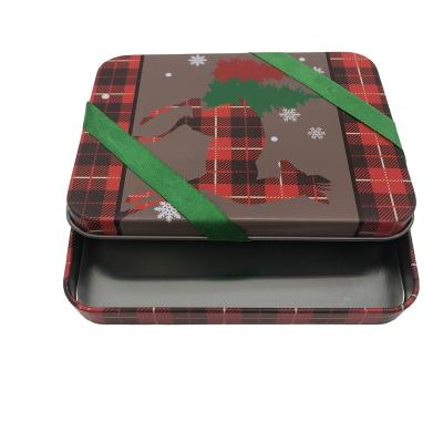 China Recyclable Custom Type Square Gift Shape Cake Tin Tin Metal Box for sale