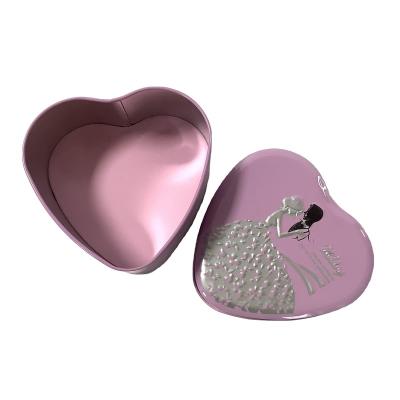 China Customized Heart Shape Tin Can Wedding Candy Metal Sugar Tin Box for sale