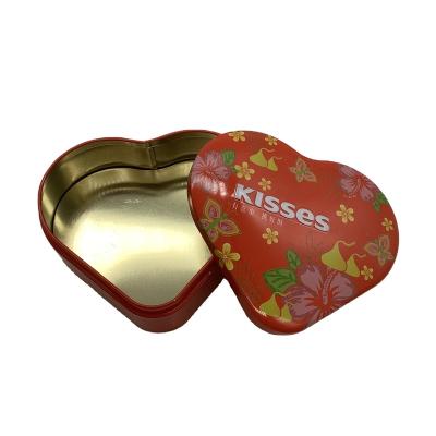 China Food Promotion Tin Boxes Valentine Chocolate Tin Heart Shaped Box for sale