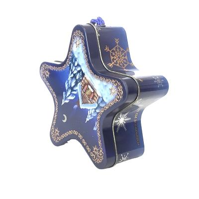 China Food Christmas Candy Gift Metal Tin Box Star Packaging Box Decorative Tin for sale