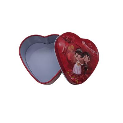 China Recyclable Mint Gift Candy Box Metal Heart Tin Packaging Box For Wedding for sale