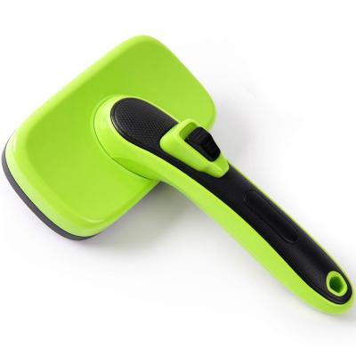 China Sustainable Self Cleaning Pet Grooming Brush gently removes long, loose undercoat, mats and tangled hair for sale