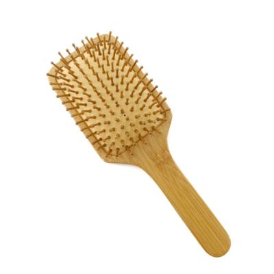 China Natural Hair Bamboo Detangling Hair Brush Manufacturer Cushion Custom Logo Anti-static Wooden Bamboo Hair Brush for sale