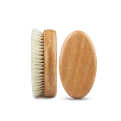 China Home.Hotel.salon Wooden Cloth Cleaning Brush Salon Hair Cleaning Brush Barber Tools Custom Logos Neck With Goat Hair for sale