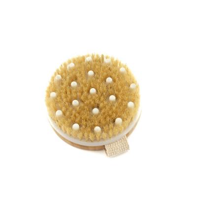 China All Natural Wooden Bamboo Body Brush Anti-Cellulite Body Exfoliating Brush Dry Skin for sale