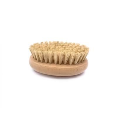 China EXFOLIATING natural wood handle feet brush exfoliating scrub foot brush with natural sisal bristles for sale