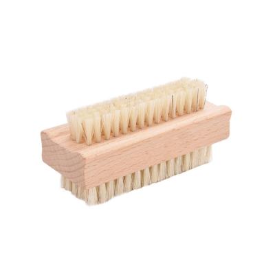 China Bamboo NAIL Nail Brush Cleaner Wooden Nail Brush with Boar Bristle for Cleaning for sale