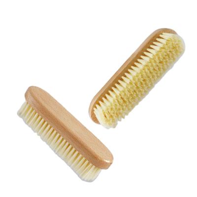 China Sustainable Clothes Wash Brush Natural Wooden Handle Laundry Brush With Nylon Bristles for sale