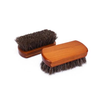 China Viable Custom Logos Wooden Handle Shoe Cleaning Brush - 100% Genuine Soft Horse Hair Dusting Brush for sale