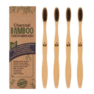 China 100% Home Natural Biodegradable Organic Eco Friendly Bamboo Toothbrush With Logo for sale