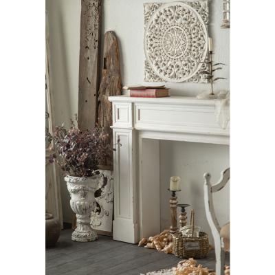 China Vintage Antique Shabby Chic White Home Decorative Freestanding Wedding Mantels Assembled Wood Fireplace for sale