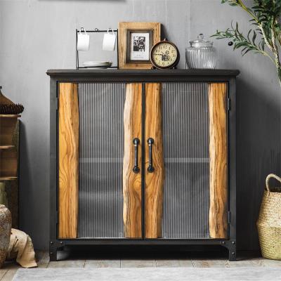 China Minhui Home Furniture Gathered Red Wine Cabinet Dining Plate Sideboard Wine Glass Storage Cabinet for sale