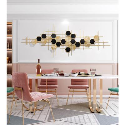 China Minimalist luxury sofa background light wall hanging living room decorative iron wall pendant decoration for sale