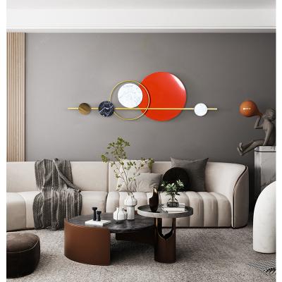 China Home Decoration Wall Hanging Metal Craft Office Hotel Wall Decor Minimalist Light Luxury Interior Modern Home Accessories for sale